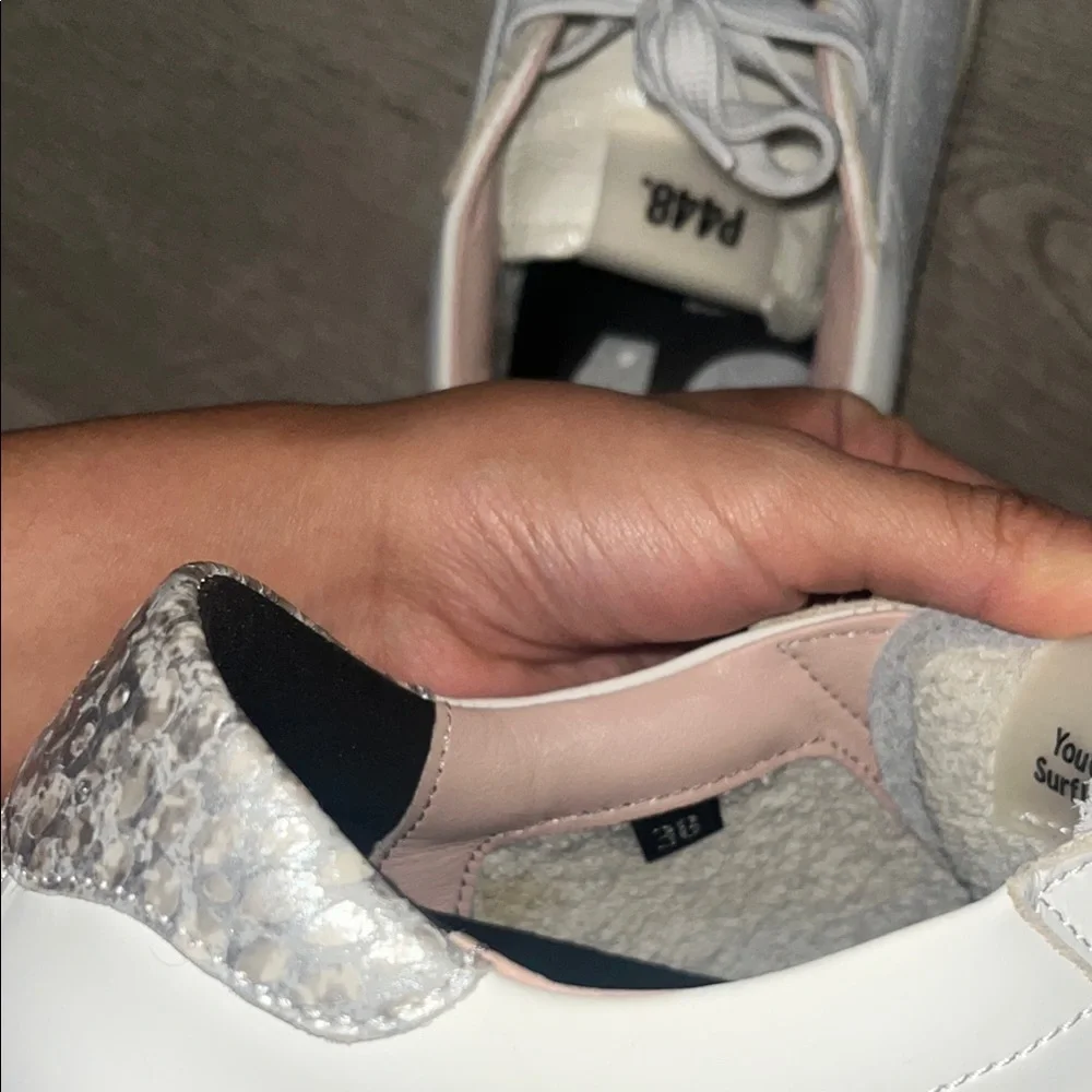 P448 White and Gray Sneakers Minimalist Design - Picture 6 of 6